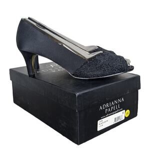 Adrianna Papell Jude Satin & Lace Peep Toe Mid-Heel Pumps 7.5W NEW